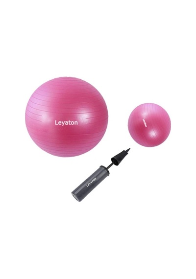 Leyaton 65 Cm Pilates Topu 25 Cm Mini Denge Topu ve Pompası Seti