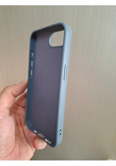 Apple Uyumlu iPhone 16e Logolu İçi Kadife Silikon Lansman Kılıf Füme