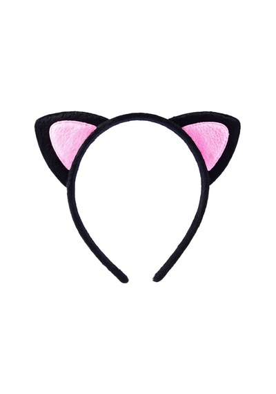 Storozal Sevimli Kedi Kulak Pofuduk Kedi Taç Siyah İçi Pembe Renk 17x15 Cm