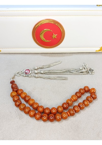 Orjinal Sıkma Kehribar Tesbih Kelle Boy 72183393