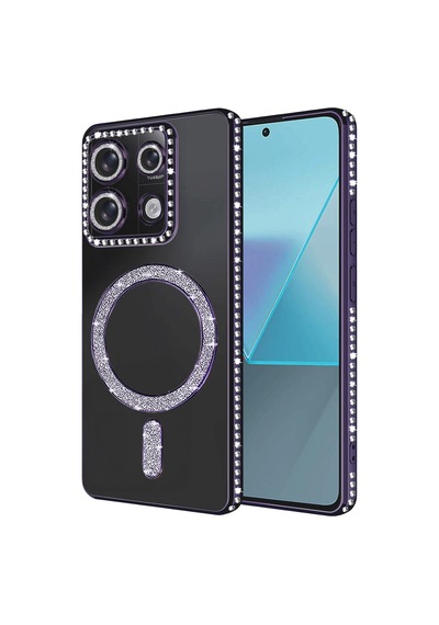 Newface - 432 - Xiaomi Redmi Note 13 Pro 4g Joke Simli Magneticsafe Kılıf - - Csmo-tex - Derin Mor