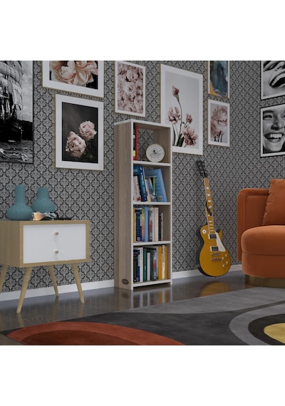 Kenzlife Kitaplık Süper Ga 120*40*19 Crd 4 Katlı Tek Bölme Ofis Mutfak Banyo Dolabı Arkalıksız Çok Renkli