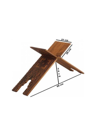 Ahşap Rahle Selçuklu Yakma Desenli Battal 75Cm
