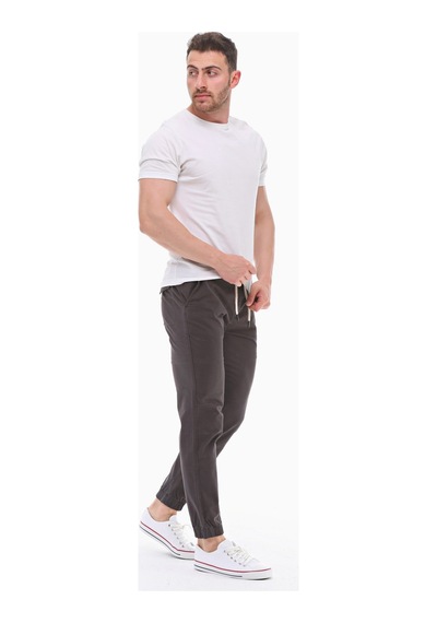 Cedy Denim Erkek Lastikli Mevsimlik Gabardin Jogger Bağcıklı Pantolon C314 Antrasit
