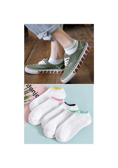 Worthy Socks 5'li Koton Kadın Beyaz Patik Çorap