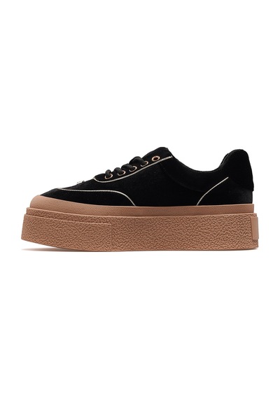Guja Kadın Deri Sneaker Ayakkabı 25k 25k330 Z Siyah Süet Siyah Süet