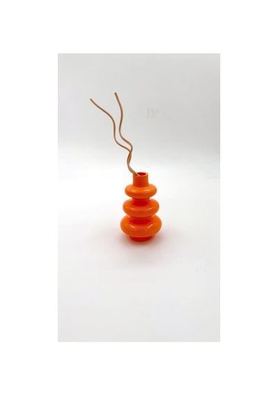 Spiral Görünümlü Vazo Balon Form Minimalist Bohem Dekor Objesi Turuncu