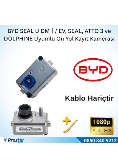 Byd Seal U Dm-i / Ev, Seal, Atto 3 Ve Dolphıne Kablo Hariç  Ön Yol Kayıt Kamerası - 1080p Full Hd
