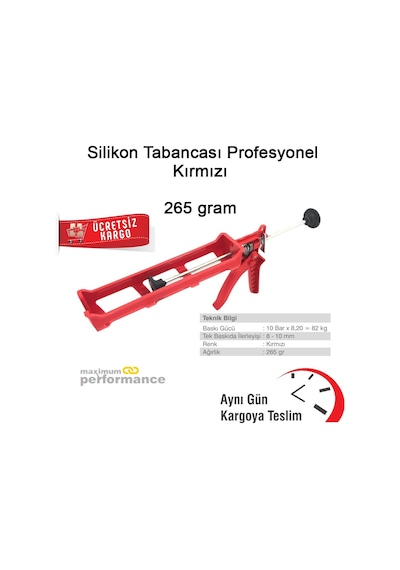 Master Silikon Tabancası Profesyonel Kırmızı 265 Gram N11.1648