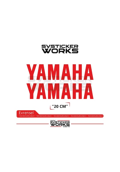 Yamaha Sticker 2 Adet Evrensel Tüm Zeminlere Ve Modellere Uyumlu Kırmızı