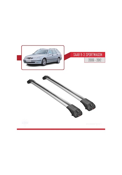 Saab 9-3 Sportwagon 2006-2012 Arası İle Uyumlu Ace-1 Ara Atkı Tavan Barı Gri