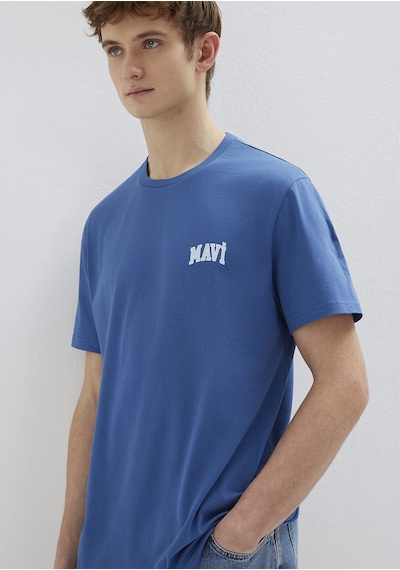 Mavi - Mavi Logo Baskılı Mavi Tişört 0611714-70719 Mavi