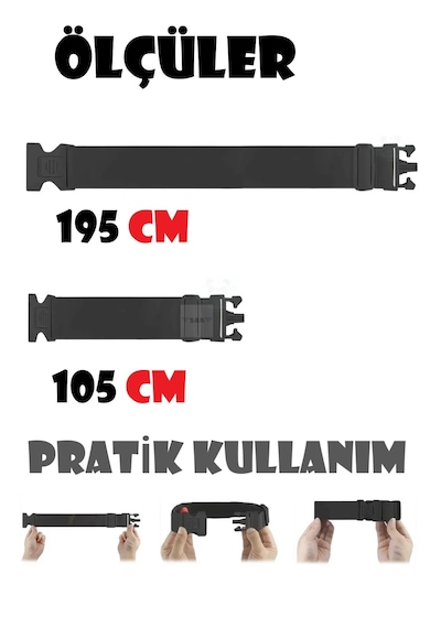 Reaktör Siyah Valiz Bavul Emniyet Kemeri 1 Adet Haki