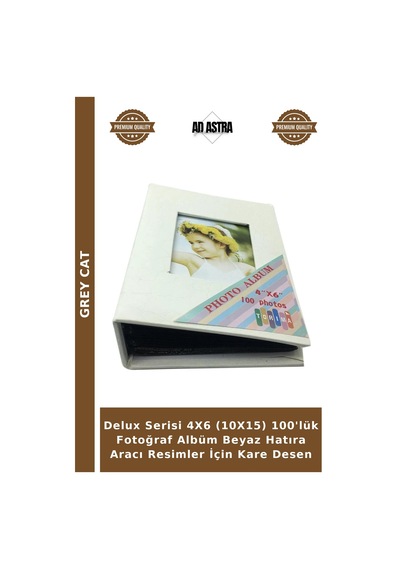 Delux Serisi 4x6 10x15 100'lük Fotoğraf Albüm Beyaz Hatıra Aracı Resimler İçin Kare Desen