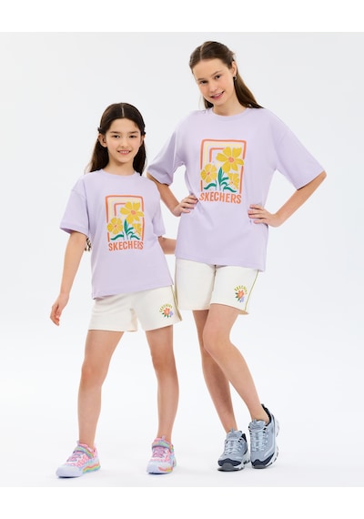 Skechers G Graphic Tee Oversize T-shirt Büyük Kız Çocuk Mor Tshirt Sk2610019-0764 Mor