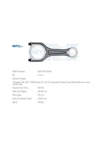 Piston Kolu 206-307-bipper-fiesta-fusion 1.4hdi