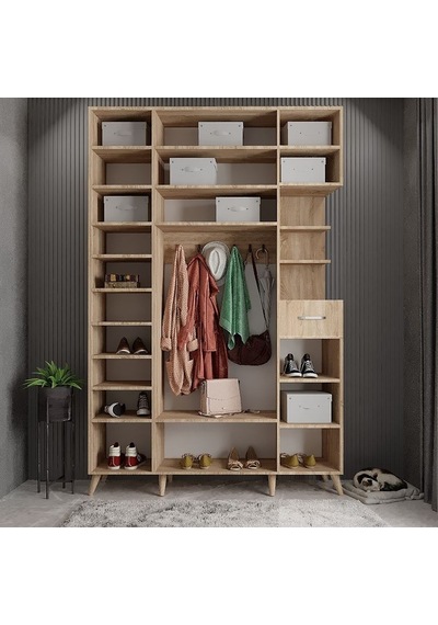 Açelya Portmanto Vestiyer Meşe180cm M11