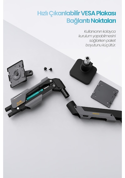 24-57" Armada Ultrawide Ekran Monitör Kolu 30 Kg Kapasiteli Vesa Uyumlu Tam Hareketli Monitör Standı