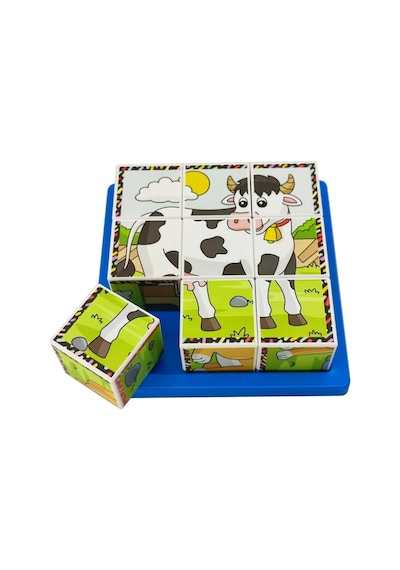 Çiftlik Hayvanları 3d Puzzle - 9 Küp 6 Yapboz Standart