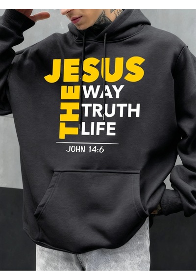 Startmore Tarzsokak İsa Yol Gerçek Yaşam Baskılar Erkekler Hoodie Sonbahar Gevşek Giyim Cep Hip Hop Kazak Polar R Antrasit