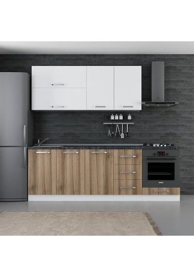 Minar 240 Cm Mutfak Dolabı Beyaz Dore 240-D4 Beyaz