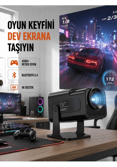 Hcs350pro Android 11 İşletim Sistemli Mini Projektör Yeni Nesil Tkndy-bsva4969