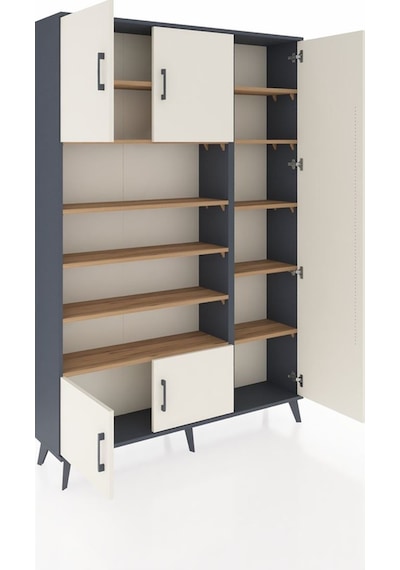 Arges Dolap 11 Raflı 5 Kapaklı 132x30x195 Antrasit-aytaşı/çam Antrasit Arges Dolap 11 Raflı 5 Kapaklı 132x30x195 Antrasit-aytaşı/çam Antrasit
