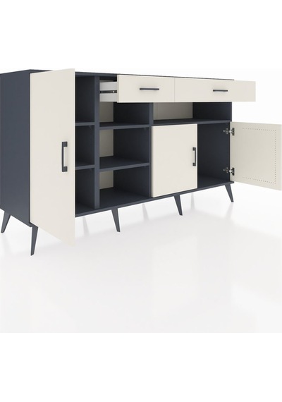 Hyperion Konsol 5 Raflı 2 Çekmeceli 3 Kapaklı 176x44x99 Antrasit- Antrasit-aytaşı Hyperion Konsol 5 Raflı 2 Çekmeceli 3 Kapaklı 176x44x99 Antrasit- Antrasit-aytaşı