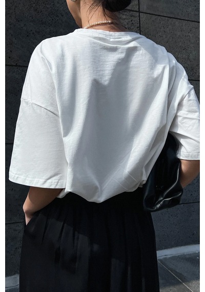 Unisex Energy Baskılı Tasarım Tshirt Beyaz