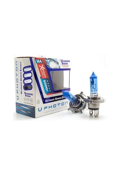 H4 Beyaz Işık Far Ampulü 12 Volt 55/60w Diamond Vision 500