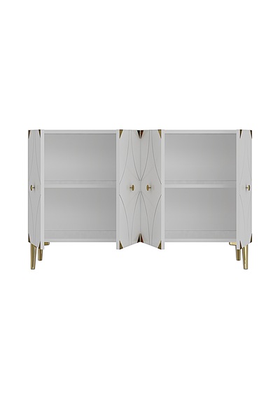 Ka1297bg Alfa Konsol Ve Tv Sehpası Beyaz-gold 120cm