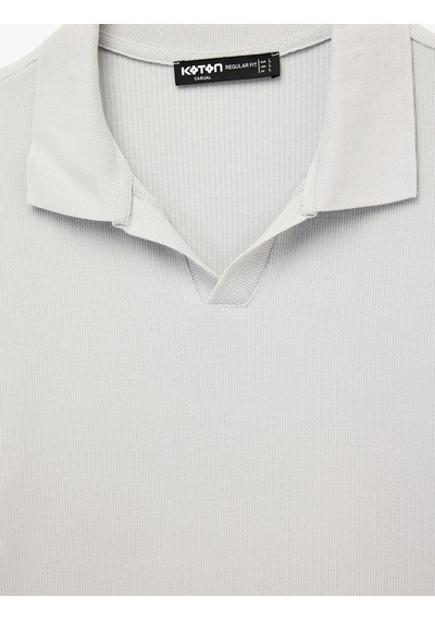 Koton Regular Fit Kısa Kollu Pamuklu Polo Yaka Tişört Gri 6sam10393mk
