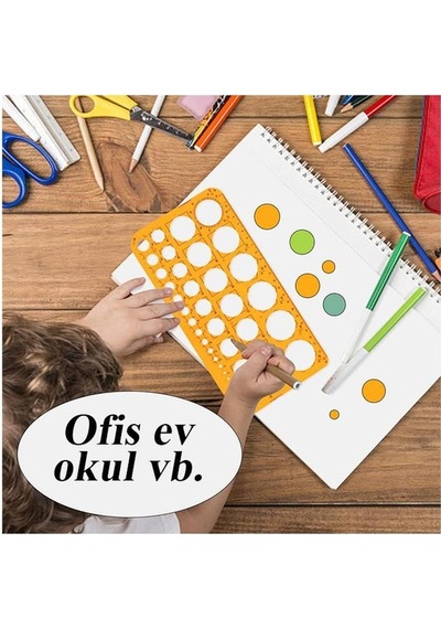 Daire Şablonu Cetveli 1-36 MM 24 Cm Şeffaf