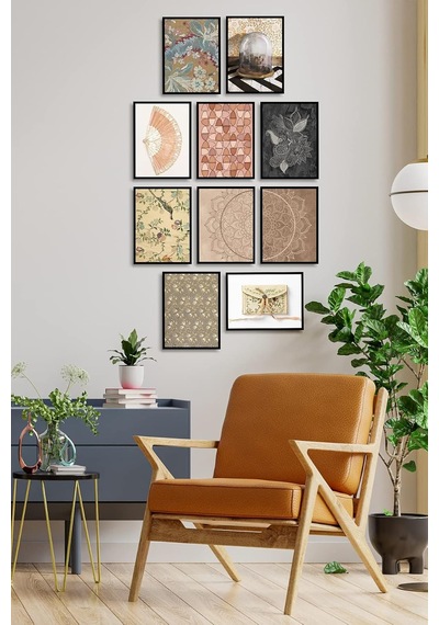 Çerçevesiz Çerçeve Görünümlü 10 Parça Mdf Tablo Seti Çoklu Çerçeve Seti Mdf Baskı Özc-mdf10c