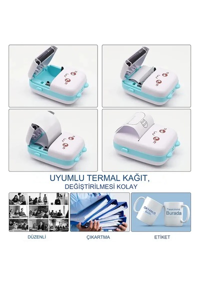Kablosuz Bt İle Mini Cep Yazıcı Fotoğraflar, Makbuzlar,yazdırma