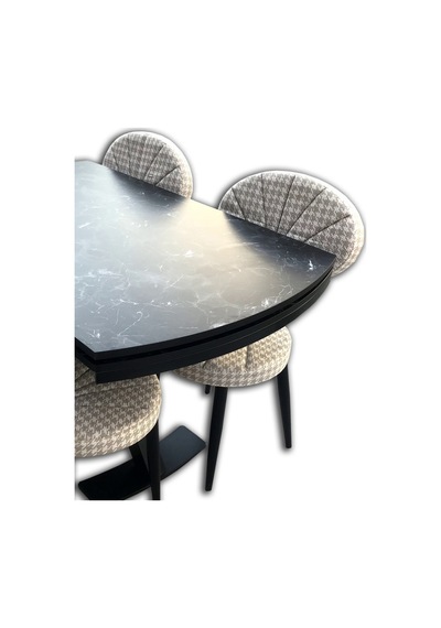 Sandalye Masa Midye Kayın Retro Ayak Mermer Desen Metal Çelik Nikelaj İskelet Örgü Kumaş El Yapım Sandalye Masa Midye Kayın Retro Ayak Mermer Desen Metal Çelik Nikelaj İskelet Örgü Kumaş El Yapım