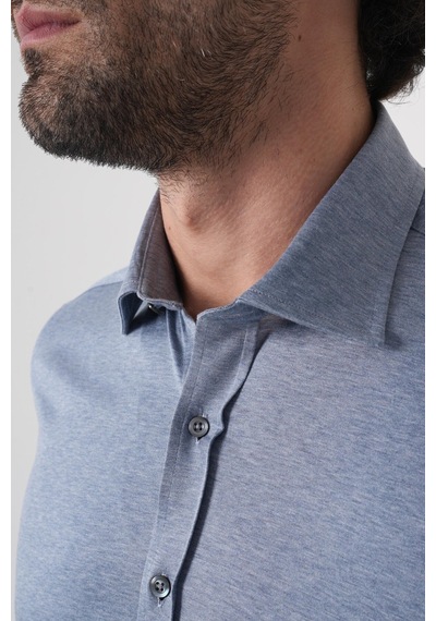 Bisse Platinium Pamuk Regular Fit Gri Erkek Gömlek Pltg025 D55 Gri