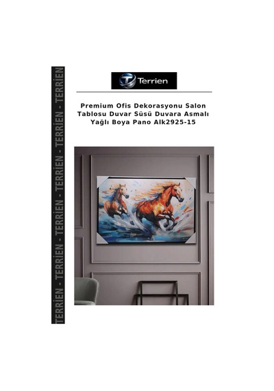 Premium Ofis Dekorasyonu Salon Tablosu Duvar Süsü Duvara Asmalı Yağlı Boya Pano Alk2925-15