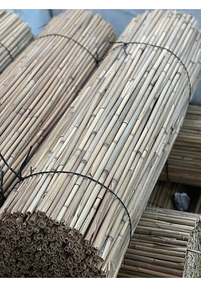Doğal Kamış Hasır Çit 1m X 5m Doğal Bambu -bahçe Çiti - Gölgelik Hasır -tavan Dekorasyon