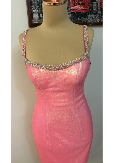 Chica Rosa Fashion Swarowski Taş, İnci Ve Boncuk İşlemeli Pembe Elbise Pearl