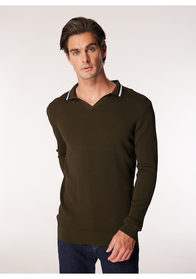 Fabrika Comfort Haki Erkek Polo Regular Fit Düz Kazak Fc4wm-kzk 2612