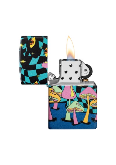 Zippo Glow In The Dark Matte Mushrooms Dizayn Çakmak Çok Renkli