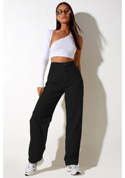 Madmext Mad Girls Siyah Palazzo Jean Mg1247-Siyah