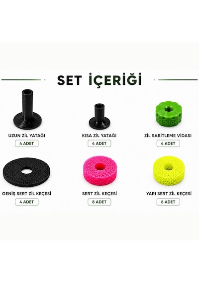 Mottopi Zil Keçesi, Zil Yatağı Ve Zil Sabitleme Vidası Karma Set 32 Parça