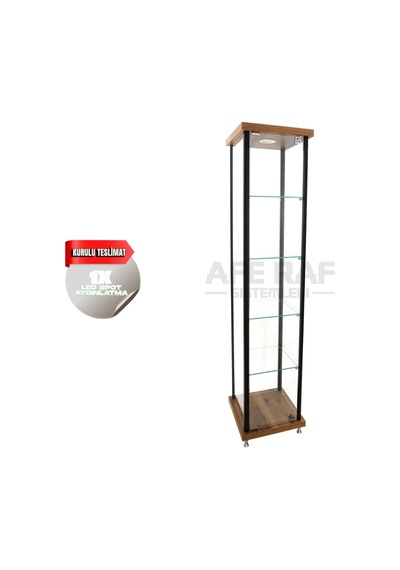 Afe Dekor Camlı Vitrin Dolap 40 x 40 x 175 CM