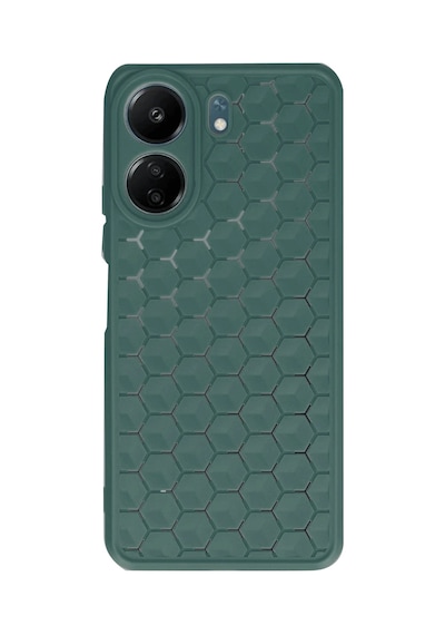 Newface - 419 - Xiaomi Redmi 13c Kılıf Petek Silikon Kapak - - Csmo-tex - Koyu Yeşil