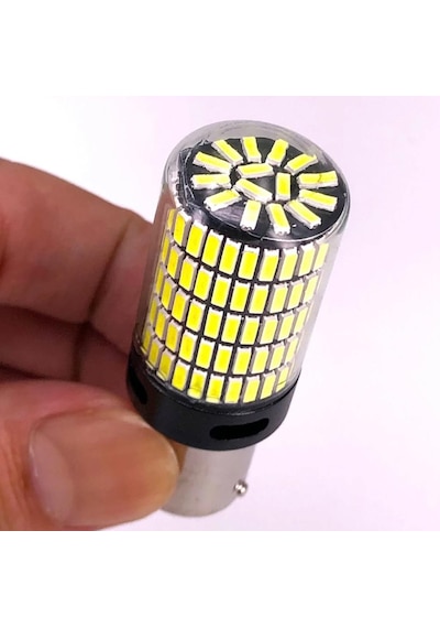 P21w Ba15s 1156 144 Ledli Ultra Parlak Geri Vites Park Ampül Tek Duy Beyaz 2 Adet P21w Ampül
