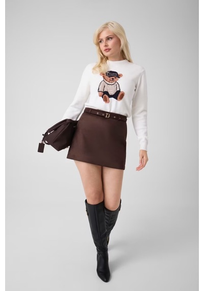 Guess Alicia Kadın Triko Kazak W6br84z1927 Beyaz