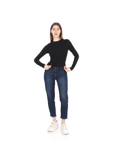 Likralı Pamuk Tişört-slim Fit-siyah Siyah