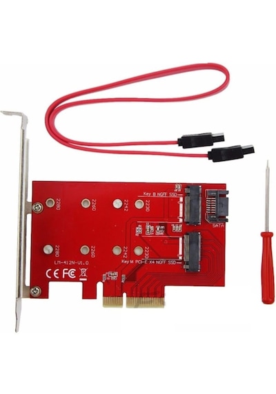 Pcı-express X4 To Ngff M.2 B & B+m Key Sata Ssd Pci E Çevirici